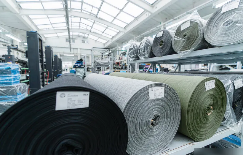 Nylon and oxford fabric rolls in Kovoeky bag factory