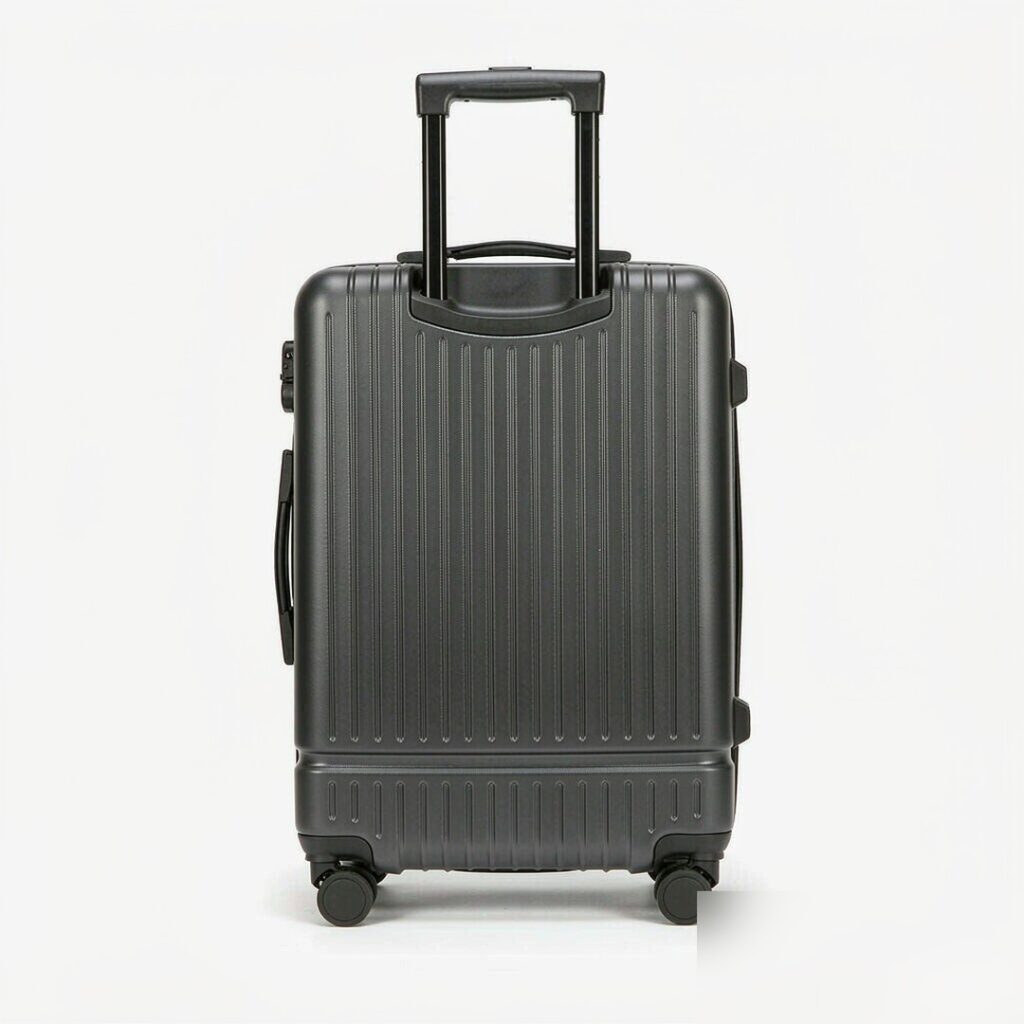Dark grey hard-shell carry-on trolley luggage