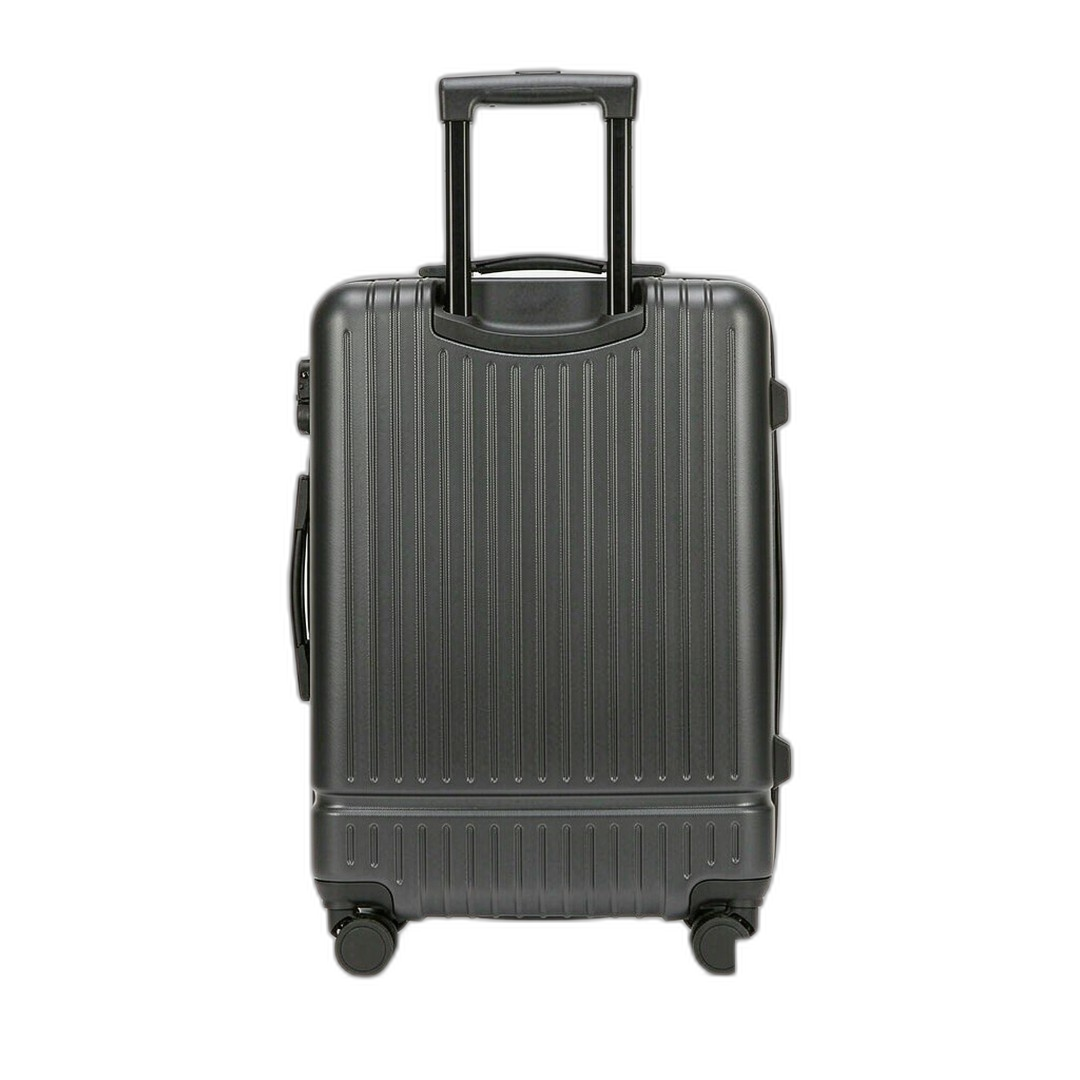 Dark grey hard-shell carry-on trolley luggage