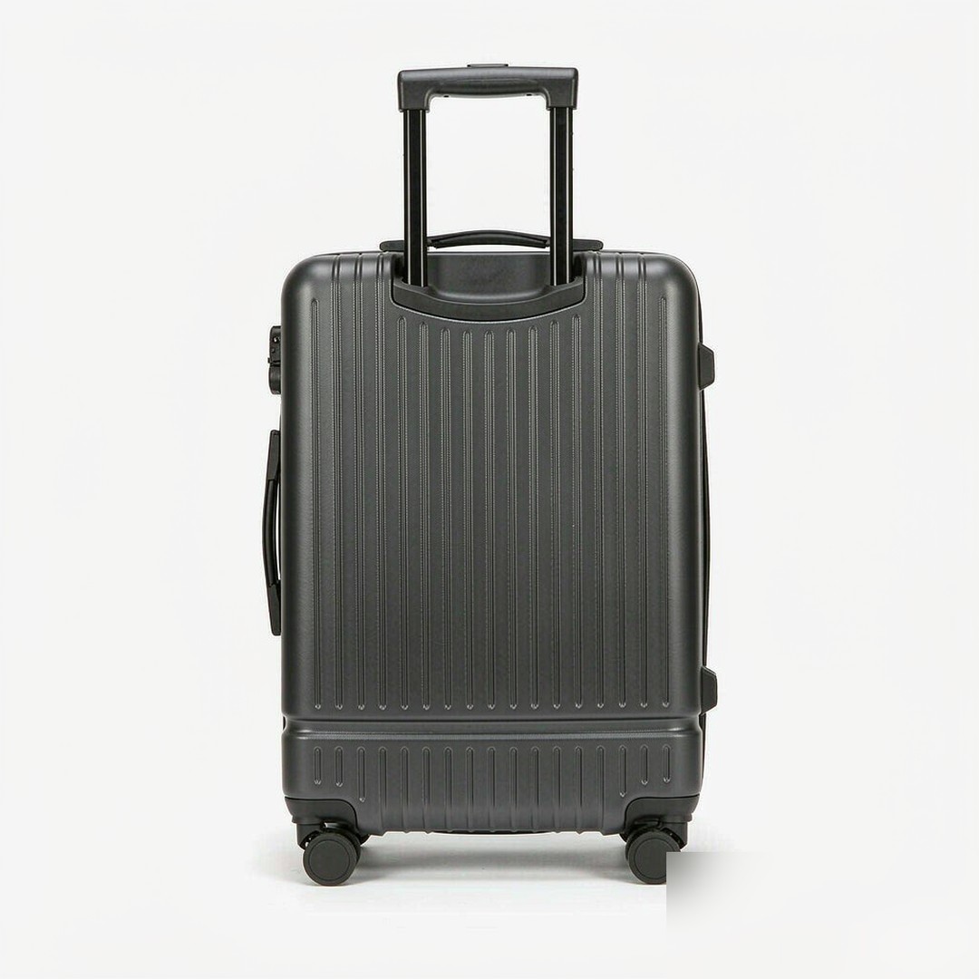Dark grey hard-shell carry-on trolley luggage